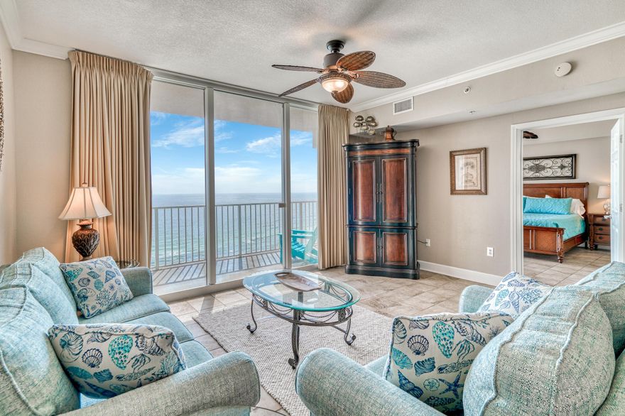 DESIRABLE ONE BEDROOM, TWO FULL BATHROOMS WITH BEACHFRONT MASTER BEDROOM & FULL BUNK ROOM WITH DEEDED EXTERIOR STORAGE CLOSET! Welcome to Tidewater Beach Resort in Panama City Beach, Florida! Tidewater 1312 offers 1 bedrooms plus a bunk room and 2 full bathrooms on an excellent middle level with unparalleled Gulf views from the master bedroom, living, kitchen and balcony areas. This condo has been on a steady rental program for many years and offers a solid rental history with the opportunity for future rentals to convey by staying with the same manager. The condo is sold fully furnished and decorated making for a turn key situation to close out this years rental season. A seasoned management firm is already in place that make for an easy transition if the buyer chooses.