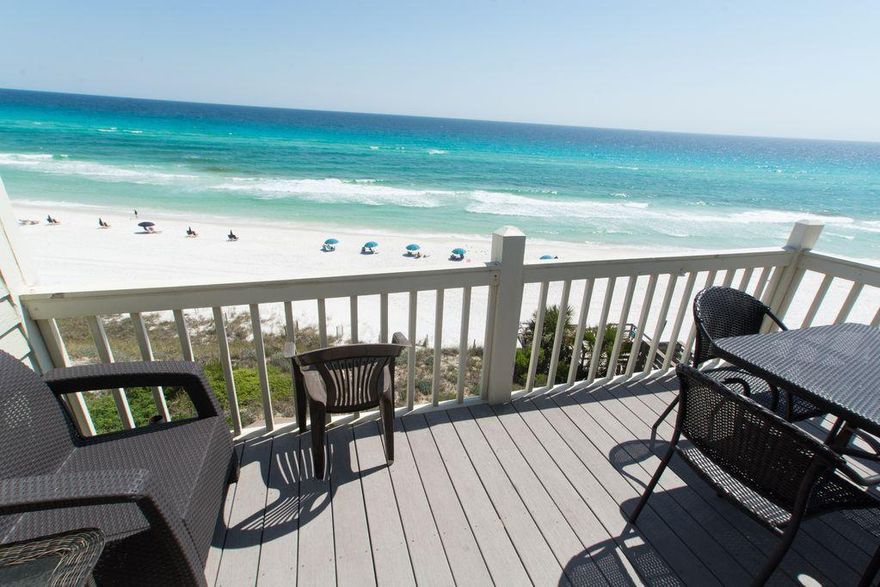 This Gulf Front top floor condo at Mistral is being offered fully furnished and rental ready. Great location in Seacrest Beach along Scenic 30A, this is the best priced 2BR gulf front condo along 30A. There is plenty of sleeping space with built in bunks in addition to the two full bedrooms. Enjoy the quiet setting of Mistral with just a short bike ride away to Alys and Rosemary and all the shopping and entertainment.