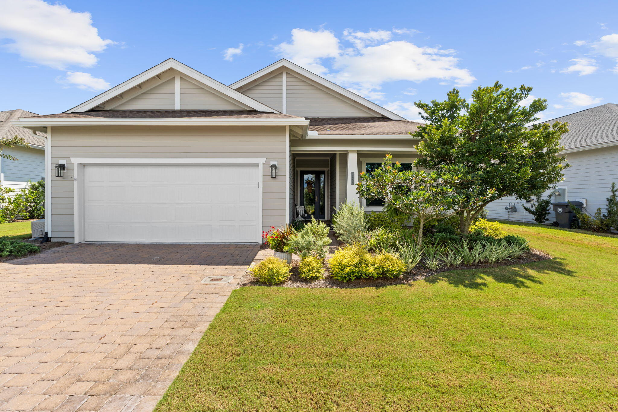 Located within the Gated Community of NatureWalk Watersound Origins lies this spacious single story 3 Bedroom, 3 Bathroom Home with an Additional Flex Room. This home is perfect for a family or empty nesters. Its openness and natural light compliment the flow into the large chef's kitchen, living and dining room areas. The expanse of windows, doors and 10' ceilings open up onto the screened lanai overlooking the heated spa pool in the landscaped and fenced backyard. Custom Shades in the lanai are an added feature. The large primary bedroom and ensuite bathroom feature an expansive walk in shower, separate vanities and master closet. The two additional bedrooms and bathrooms are on the front of the house, providing comfortable spaces for each and all. One bedroom has an ensuite bath. This home is designed to satisfy everyday living, entertaining or as a second home near 30A, the beaches, golf courses, grocery stores, restaurants, retail shops, and many other conveniences making life enjoyable along the Emerald Coast.The Amenities within NatureWalk include a state of the art fitness center, tennis and pickleball courts, a pool and entertainment area. Residents of NatureWalk also enjoy unlimited golf in Watersound Origins and kayaking on Lake Powell. Furniture in the Bedrooms, Living and Dining Room areas is available to purchase.