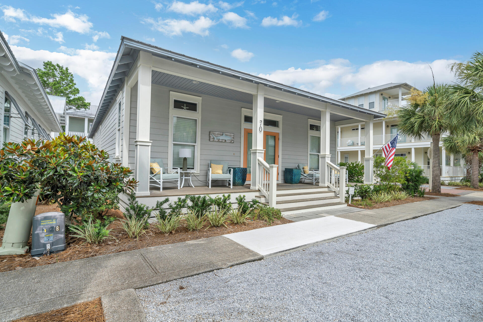 Situated in a prime CORNER location, this home is an idyllic setting for everyday living and entertaining or for a vacation rental/investment property. This home exudes Florida elegance, communicated through beautiful finishes, superb craftsmanship and decadent amenities. Enjoy 3 bedrooms and 3 bathrooms all on ONE level and a TWO car garage, both are RARE finds at the beach! A recently renovated kitchen, new fencing, and upgraded front and back outdoor stairs are a few of the latest updates. Enjoy the resort style amenities of Seacrest Beach including their famous 12,000 sf lagoon pool, easy beach access, plus a seasonal tram to drive you and your beach items straight to the beach. Take advantage of the convenient walking/biking trails hidden throughout the neighborhood for your enjoyment