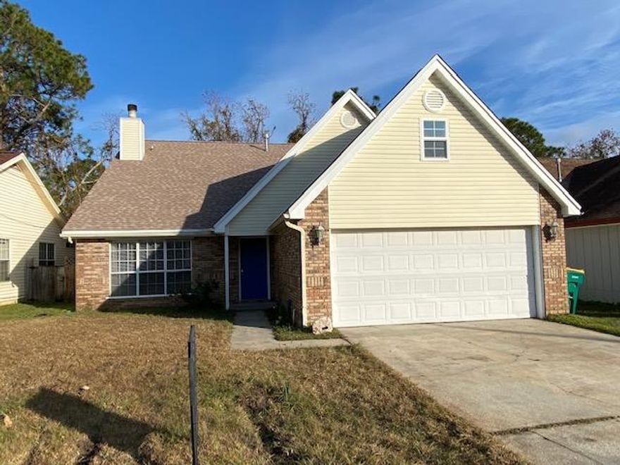 BRAND NEW ROOF!!!! Great Location Close to Beaches, Bases and Shopping!  4/2.5 + Office!  Brick and Vinyl Home with a Spacious floor-plan on a quiet cul-de-sac just minutes from Hurlburt Field.  Master Bedroom is downstairs and there is a half-bath for guests.  Lots of Storage Space! The Great Room has a Lovely Cathedral Ceiling and Tiled Fireplace. The Eat-In Kitchen is spacious with lots of cabinets and a Breakfast Bar!  Laundry is inside.  There is a Formal Dining room with French doors.  Upstairs, there are 3 bedrooms, a loft and an office!  The Loft is large enough for a computer desk!  The office space was added from attic space and is heated and cooled. Taz record Square footage is not correct. The room adjoins the walk-in closet in an upstairs bedroom.