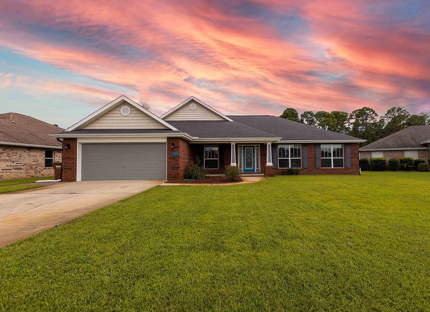 Beautiful home on a cul-de-sac and no HOA! This craftsman style, 4 bedroom/2.5 bath home with an office and dining room is ready for you to call your own.  The kitchen features beautiful cabinetry, granite countertops, stainless appliances, and includes a double-oven stove. French doors lead from the family room to the screened-in back patio. The master suite includes access to the back patio and a spacious master bathroom with a garden tub and a massive walk-in shower . On the opposite side of the home, you will find the additional three bedrooms, half bath, and a second full bathroom with access to the back patio. Outside you will enjoy the large backyard with a lots of trees in the background. Location is key and this home is close to Navarre schools, the beach, Hurlburt, and shopping.