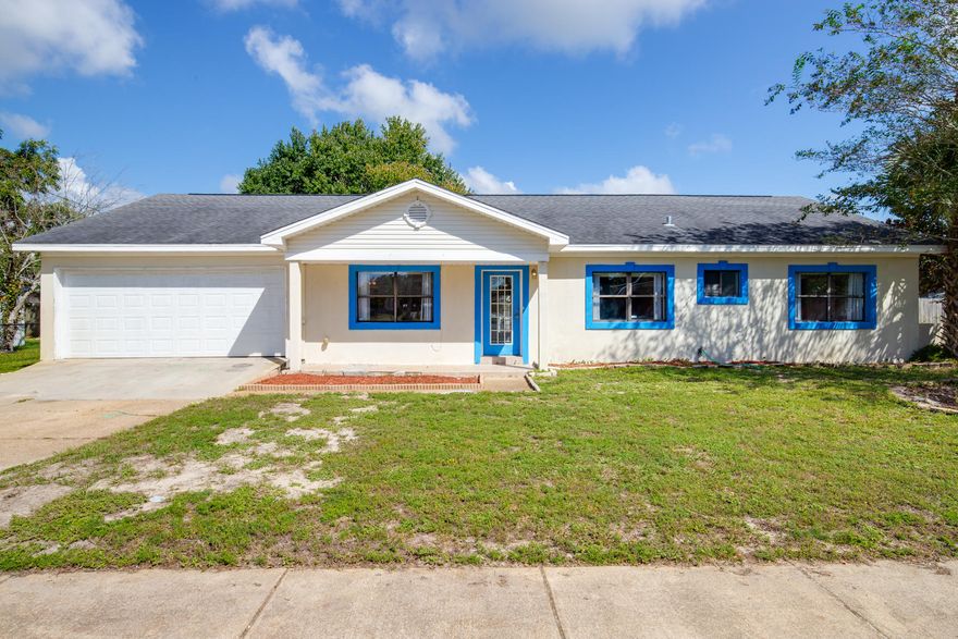 Location, Location, Location!! Beautiful home on a corner lot with potential for new owners to add their touch! Very close to Hurlburt Field and very convenient to Eglin. 4 Bedroom 3 Bath home with a private pool, open floor plan and new stainless steel appliances, new plumbing, and Rainsoft water softener! Back yard features a screened in porch, in-ground pool, and a lawn shed surrounded with a privacy fence! Sprinkler well recently redrilled.