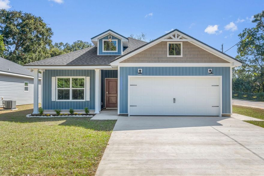 Welcome to your dream home! This semi-custom craftsman inspired brand new home offers 1,607 square feet of spacious living with 3 bedrooms, 2 bathrooms, and endless opportunities to make it your own. The home's standout features include custom cypress wood beams and vaulted ceilings, adding warmth and character to the already beautiful design. The butter pantry, gas range, and tankless hot water heater make for a modern and comfortable living experience that you'll enjoy every day. The master bathroom boasts a luxurious free-standing tub and beautifully tiled shower, offering a spa-like experience at home. You'll never have to worry about running out of hot water with the tankless water heater - a feature that is sure to impress. But what truly sets this home apart is the opportunity to