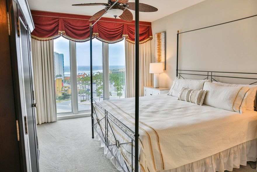 This 3 bedroom, 3 bath unit is rental ready! Brand new paint, new wood look tile in the living room and carpet in the bedrooms too! New furniture in the living room and bedding in all bedrooms! Great views of the ocean and pool! St. Lucia has a private pool for St. Lucia owners only, PLUS you have access to the Silver Shells resort lagoon style pool. Enjoy the tiki hut at the pool for drinks and food during season or Ruth Chris's on the property for fine dining. Also, short walk to Candy Maker for breakfast or gulf front dining at The Back Porch. This unit also includes a deeded parking space in the garage, and a deeded storage unit.