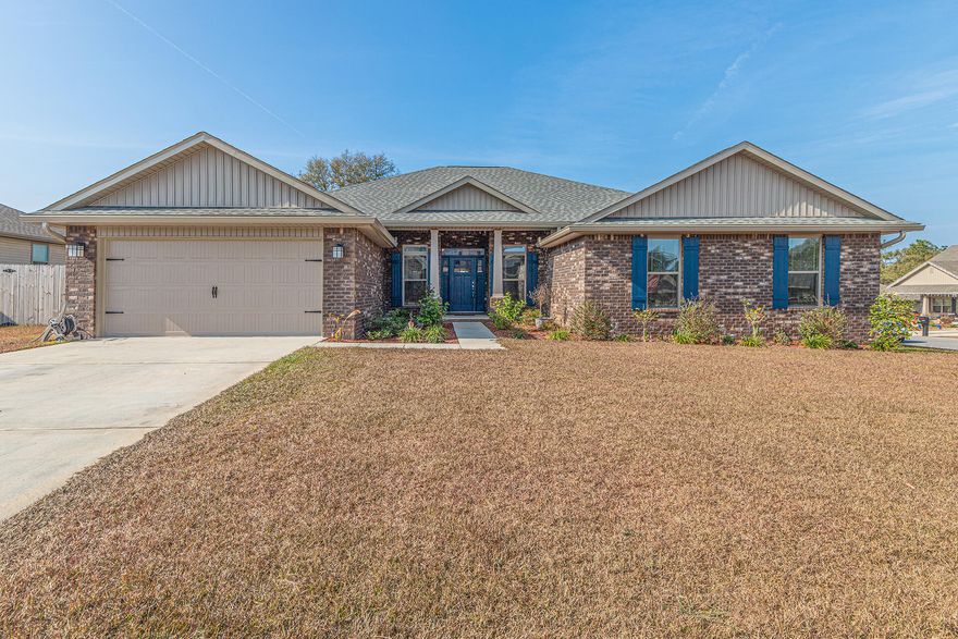 This gorgeous almost 3000 sqft home is ready for you to entertain in or just stretch out and relax!! This 4 BR/2.5 bath home has a HUGE cooks kitchen with granite counters, a formal dining area, office, and two large family spaces! The floors in the living area have been upgraded to Coretec Pro Plus. The master bedroom is oversized and also features a spacious master bath with two walk in closets as well as a garden tub & shower. If you are looking for outdoor living; the screened in porch is quiet with plenty of room & wired for a TV. The CORNER lot is fenced, flat and has a double gate in case you want to store anything in the backyard. This home is only one year old and BETTER THAN NEW! It has the blinds & gutters, the porch has been screened in and the yard is already fenced.