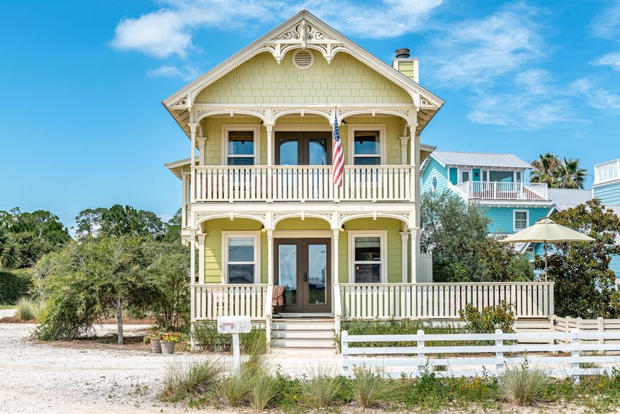 Imagine yourself sitting in your living room and looking at the Gulf of Mexico from this charming 3 bedroom and 3 bath coastal cottage. In addition to the breathtaking view of the Gulf, the house is near the coastal dune lake, Oyster Lake, and has deeded access to the community dock. Take your paddleboard down to the beach right from the dock! This house has many recent updates, including new AC units for both floors, electrical, plumbing, and Hardie plank exterior. Other features are impact-rated windows and doors, along with functional wooden hurricane shutters. There is ample outdoor storage for your boards and kayak in the adorable sheds on the rear of the property. Relax and entertain on one of the three covered porches or enjoy watching the sunrise from the spacious deck. There are no HOA fees and two beach accesses are located extremely close by, both with parking.  Opportunities to own this close to the beach at this price point rarely come along!