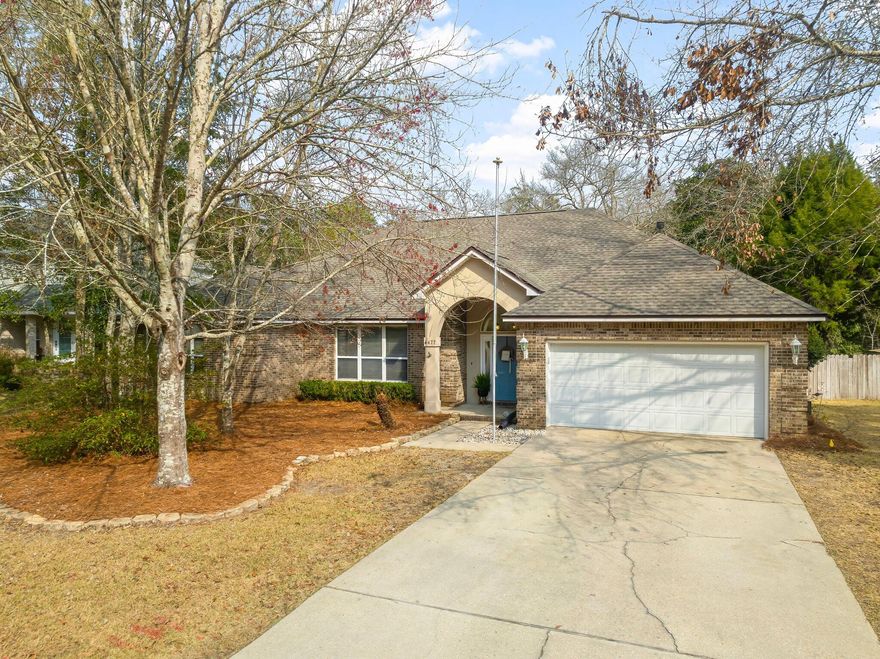 Seller offering 15k in buyer concessions. Assumable 2.5% interest rate for qualified buyers. Discover this stunning 4-bedroom, 2-bath home nestled in a highly sought-after neighborhood. Boasting an open floor plan, this home is perfect for comfortable living and entertaining. Kitchen is open to breakfast bar, informal dining area & living area that has a beautiful fireplace surrounded by built-in shelving. Backing up to preserved Eglin Reservation for added privacy and nature views. Spacious back patio surrounded by mature trees. New Roof (2024) & New Hot Water Heater (2025) for peace of mind. Termite Bond. Minutes from Eglin Air Force Base and a short drive to the Emerald Coast beaches. Experience the perfect blend of tranquility and convenience that comes with owning this beautiful home