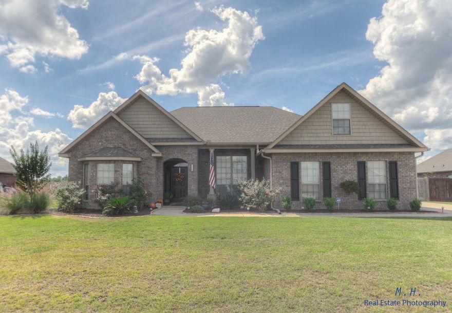 Like NEW, built by DR HORTON, the Cynthia Plan is one of the most popular floor plans in this community! The home features a split bedroom floor plan, 4 bedrooms, 2 baths, with an office. A large and open kitchen with granite countertops, recessed panel maple cabinets, staggered crown molding and stainless steel appliances. The homeowner has added under cabinet LED lighting and pull out shelving for easy access and storage. Just past the breakfast bar is a breakfast nook and large pantry. The breakfast Bar and nook opens to the spacious Family Room with Vaulted Ceiling.