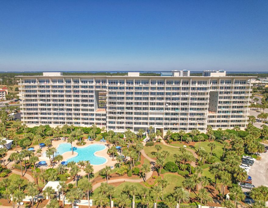 SPRING is almost here! GREAT investment for a vacation home and /or a phenomenal Rental property. Rental projection for this unit is 40-50K .Buy NOW and be ready for the Spring rental season.about to begin. This chic condo has two remodeled bathrooms and space to sleep six (6).This 9 acre property has it ALL!  The view of the 4,300 sq ft lagoon shaped pool is amazing from the living area  kitchen and large balcony. The view of the blue waters of the Gulf is breathtaking! Private Beach access ,,heated pool and and close proximity to the best restaurants, shopping. boating, fishing,and FUN entertainment for the entire family.  Who could ask for anything more??  NOW is the time to make your dream come true!  Owners are ready for an OFFER!