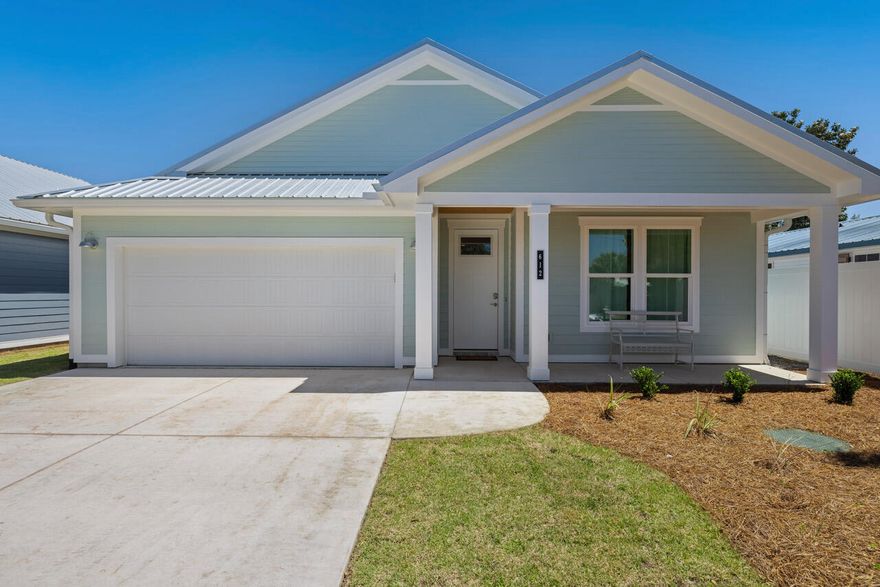 Your brand-new beachside retreat awaits -- and it comes fully furnished and ready for short-term rental! Tucked away on a peaceful street in the highly desirable West End of Panama City Beach, this stunning 3-bedroom, 2.5-bath home blends modern style with an easy coastal lifestyle, all just minutes from the sugar-white sands of the Gulf and the vibrant 30A corridor.Step inside to soaring 9' ceilings, sleek 8' doors, and a bright open-concept layout designed for comfort and entertaining. The chef's kitchen is a true centerpiece with quartz countertops, top-of-the-line stainless appliances, a pot filler, vented hood, soft-close cabinetry, drawer microwave, and a spacious island perfect for gathering after a beach day.