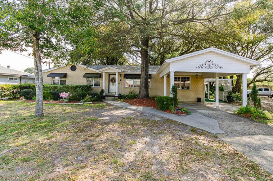 This 3 Bedroom, 2 Bath 1480 sq ft CHARMING BRICK HOUSE is waiting for you to come home! Plenty of living space here with 2 LIVING AREAS, separate dining room and a kitchen open to the living room. The COVERED BACK PATIO overlooks your FENCED BACK YARD with 2 separate buildings, both with power. Conveniently located to schools, shopping, bases, and the beach. DON'T DELAY, YOU'LL BE TO LATE!
