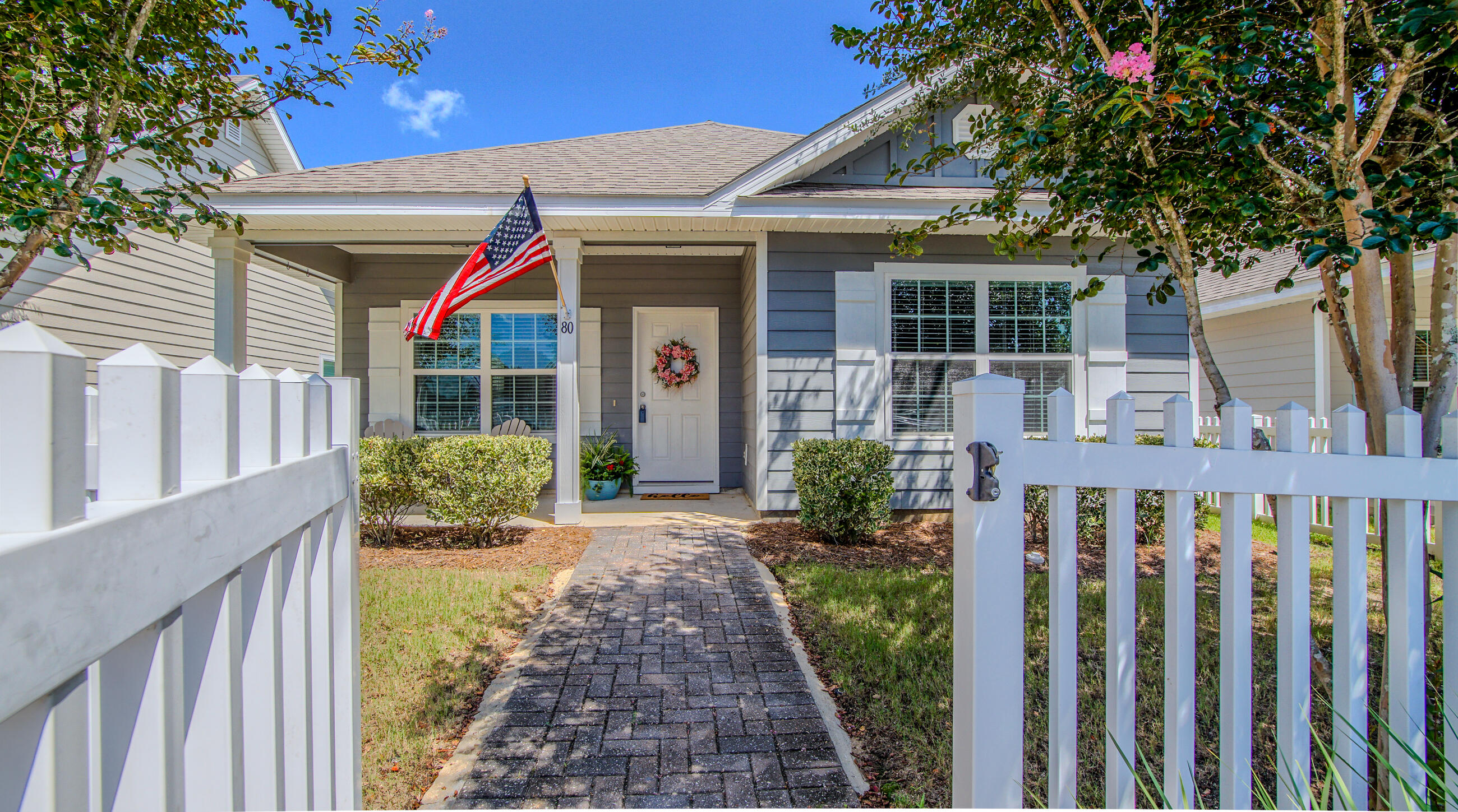 Adorable FL Craftsman Style home in Hammock Bay's Schooner Landing. Coastal Blue/Gray home w white shutters and a White Picket Fence Welcomes YOU to this BEAUTIFUL home! BRAND new carpet in all bedrooms and NEW paint throughout house! 3/2 Open Floor plan w FULL LANDSCAPING INCLUDED-cut, mulched,fertilized and irrigation included with HOA dues!! Proximity to Hammock Bay Amenities is right outside your front door!! Gym, 3 Pools, Playground, Clubhouse, Movie Theatre, Pickleball Courts, Town Center w grounds and Main Stage for Seasonal Concerts. Bay Clubhouse w fishing dock. A General Store and PROPS BREWERY!!! Featuring LIVE MUSIC on the weeekends.Hammock Bay offers the BEST in outdoor lifestyle living- Farmer's Market twice a month on The Windmills Green, Seasonal activities incl Pumpkin Patch, Santa visit, Easter Egg Drop, 4th of July Bike/Golfcart Parade. Many 5Ks and walkathons happening throughout the year. Walking Paths wind throughout the community, Beautiful grounds w peaceful views of lakes and ponds throughout every neighborhood.
Hammock Bay is a ONE-OF-A-KIND neighborhood!!!
ALL AT YOUR DOORSTEP!