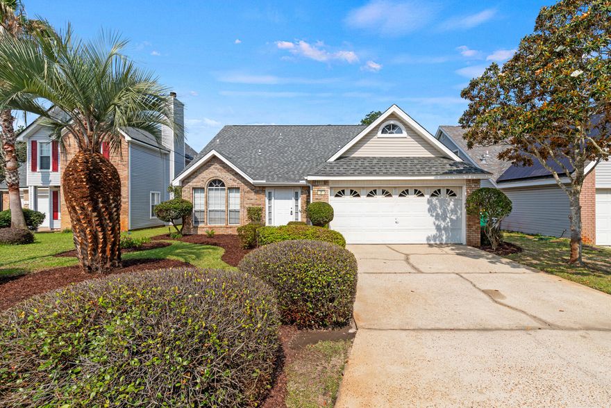 This single owner home has been exquisitely maintained and is now available for a new owner! You can rest easy knowing that a new roof was installed in 2021, along with a newer water heater and air handler. Convenience abounds with a gas fireplace, updated landscaping and sprinkler system, and granite countertops in the kitchen. With a master bedroom with ensuite bath downstairs, formal dining area/flex space, half bath for guests, and breakfast nook, there is still a spacious living room. Upstairs you will find three more bedrooms and a large bathroom with dual vanities. With a large screened in lanai complete with brand new screens, you can enjoy sitting in your backyard year round! In close proximity to the beach, shopping, Air Force bases and more, bring your personal cosmetic touches and make it your very own! Reach out to your favorite agent to make this home yours TODAY!
