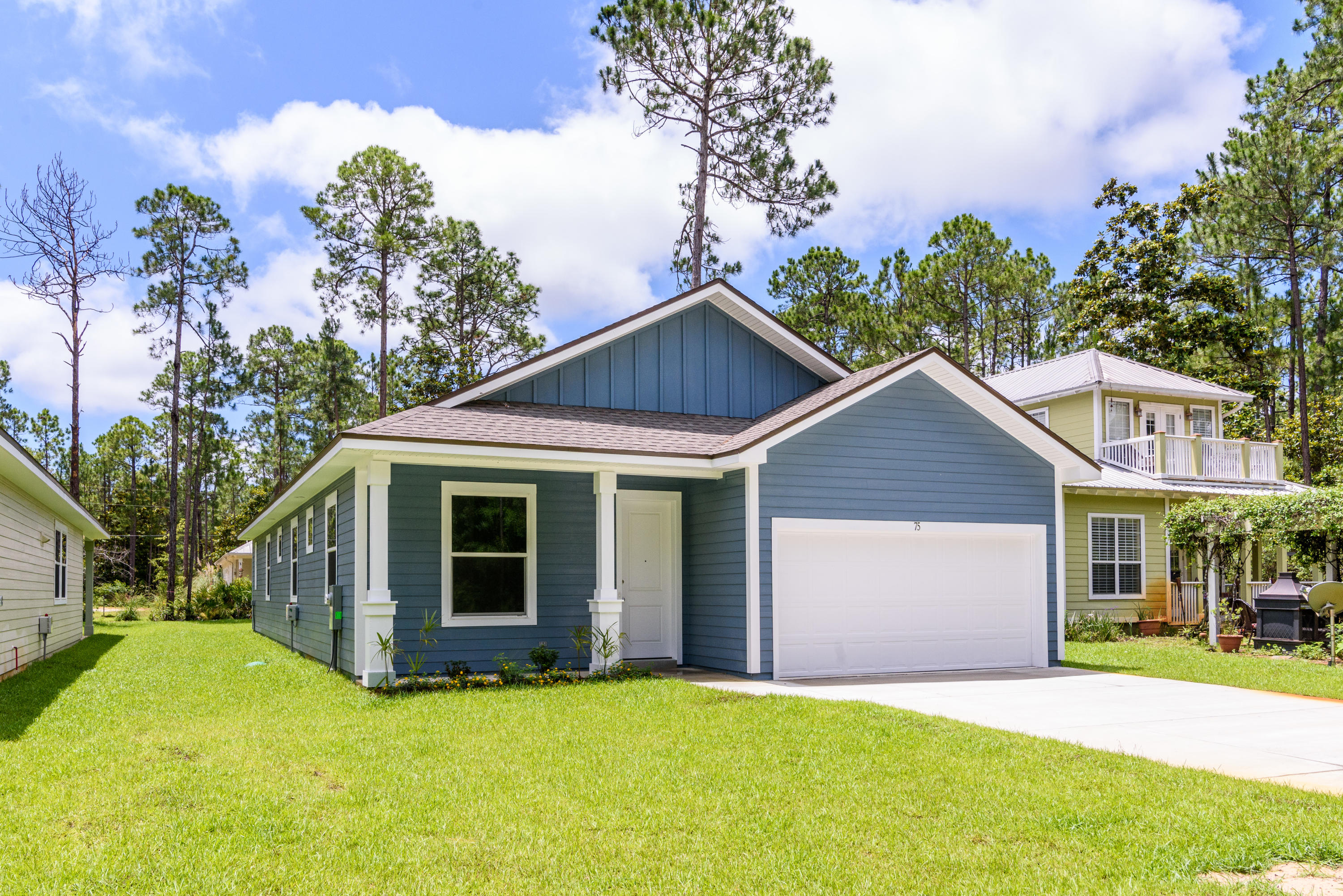 Brand New 4 Bedroom 3 Bath Home located in Santa Rosa Beach just across from the bay and a public boat ramp/ swimming area. This home is move in ready with all wood flooring in the main living areas, tile in the Bathrooms, and laundry area. This home has the open floor plan you are wanting with a large kitchen island. The cabinets are dark maple with beautiful quartz countertops, accented by stainless appliances. The ceilings throughout are 10 feet high with crown molding, and 8ft doors. The home was built for efficiency with spray foam insulation and double paned impact glass windows. The exterior has hardi-board siding for easy and long lasting maintenance. There is a small porch and large back yard for entertaining. The best part of this house is there is no HOA fees and move in Ready!