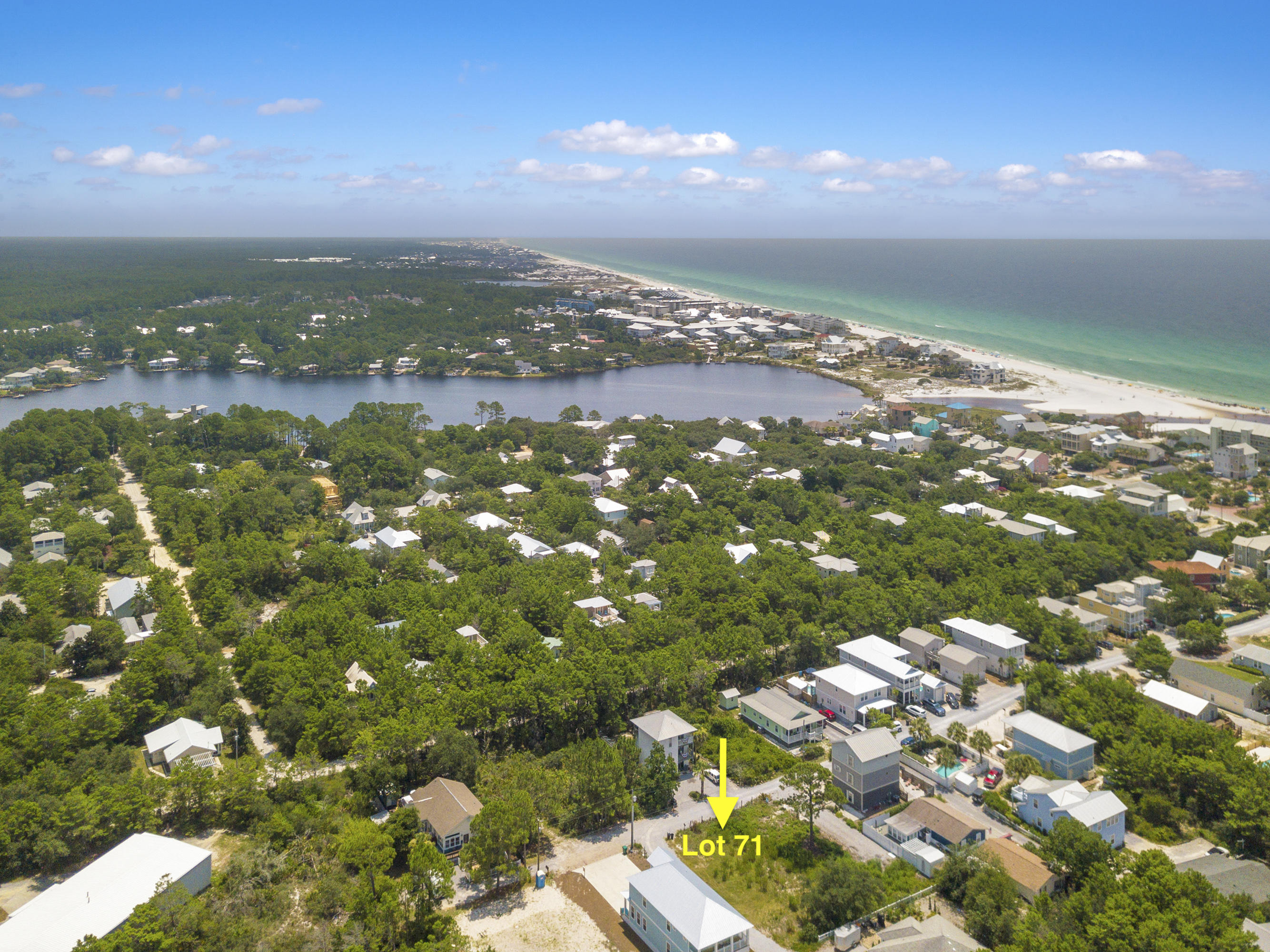 Best Value in Seagrove Beach! Largest lot South of 30A under $375K!! No HOA or build out time restrictions. Located on a quiet street, just a short bike ride to Seaside / WaterColor and a few minutes walk to the large public beach access. Perfect location away from the crowds, yet close enough to enjoy the restaurants, shopping and entertainment! Adjacent lot also available. Survey available upon request.