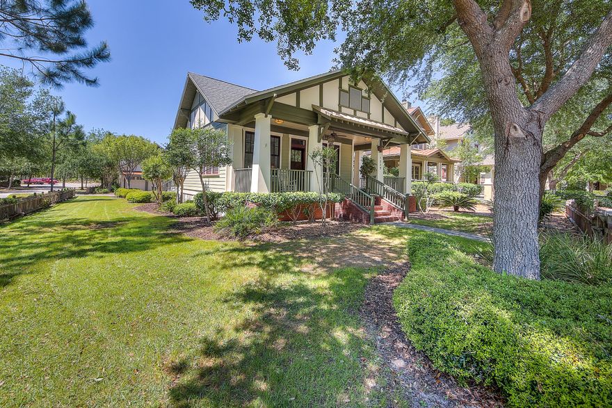 This craftsman style two bedroom home sits on an oversized corner homesite. It is located in the prestigious community of Wild Heron & just a short walk to all of the amenities. The spacious one story floor plan is painted a neutral palette & is sold fully furnished. This residence served as the original two bedroom model & includes upgraded finishes. There is an open living & dining area & a cook will appreciate the space in the kitchen. Community amenities include a community pool, fitness center & walking paths. A pier for fishing & boating allows easy access onto Lake Powell which is a rare Coastal Dune Lake.