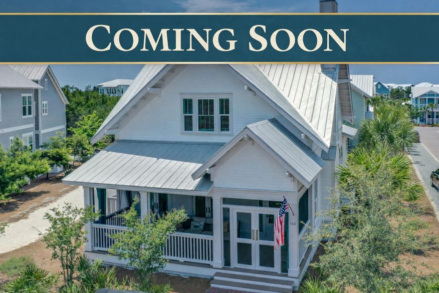 Flood Zone X, never-rented 4BR/3.5BA single-family home offering 2,466 sq ft on a rare .23-acre oversized lot south of 30A in Prominence South, minutes to Alys Beach and Rosemary Beach. Positioned as a luxury second home or high-demand investment property, this coastal residence features quartz island, Sub-Zero refrigeration, custom bar with wine storage, fireplace, designer lighting, new 2025 furnishings, fresh 2025 exterior paint, alley-accessed two-car garage, extended parking, and private pool potential (subject to approval). Positioned on a rare .23-acre oversized homesite south of 30A in Prominence South, this thoughtfully upgraded coastal residence offers space, privacy, and expansion potential minutes from Alys Beach and Rosemary Beach in Inlet Beach. The location delivers what today's 30A East buyers prioritize: immediate lifestyle enjoyment paired with long-term investment strength in a high-demand coastal corridor.

Never rented and meticulously maintained, the home preserves its designer finishes while offering flexibility as either a luxury second home or investment-grade property.

Inside, authentic coastal character meets elevated upgrades. Whitewashed flooring, curated designer lighting, and a wood-burning fireplace introduce warmth rarely found in newer 30A construction. The chef's kitchen anchors the main living space with an oversized quartz island, commercial-grade Sub-Zero refrigeration, custom bar area with wine refrigerator, and updated ice maker designed for effortless entertaining. Three sets of French doors create seamless indoor-outdoor flow.

The first-floor primary suite offers privacy and scale, featuring a soaking tub, spacious walk-in shower, and generous closet space. Upstairs, two additional bedrooms, two full baths, and a flexible bonus space accommodate guests, a home office, bunk configuration, or media lounge. Currently has a queen sleeper sofa. 

The homesite represents a meaningful advantage within Prominence South, with room to accommodate a private pool subject to HOA and local approval. A brick paver patio enhances outdoor living, while the alley-accessed detached two-car garage and extended driveway provide added privacy and parking capacity.

Recent improvements support turnkey ownership and rental readiness, including a new heat pump (2023), exterior repaint (2025), Nest thermostats, GE washer and dryer (2021), updated furnishings (2025), Schlage keyless entry, and active Sentricon termite protection through January 2027.

A 2022 HDK Forester 4+2 LSV golf cart is available for separate purchase.

With close proximity to the Gulf, dining, shopping, and the architectural prestige of Alys Beach and Rosemary Beach, this oversized south-of-30A homesite presents a rare opportunity to secure a never-rented coastal residence with expansion upside in one of 30A East's most sought-after investment corridors.