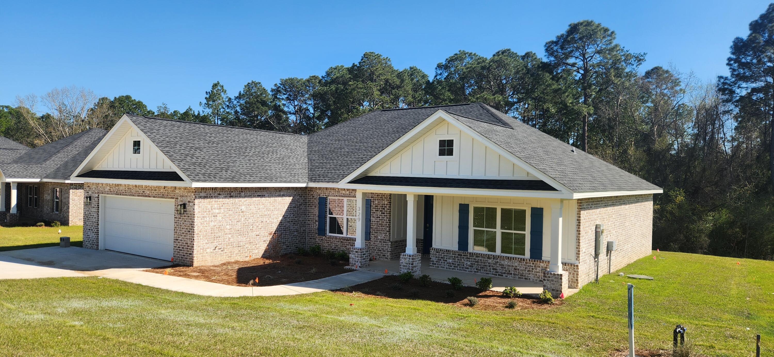 This 4-bedroom, 2-bath home is ready for move-in, featuring a brick exterior and a Tankless Rinnai water heater. Customizable kitchen backsplashes tailored to buyers' preferred selections. The open floor plan offers a welcoming space for family and friends to gather. Situated on a generous lot at the south end of Crestview, this home provides easy access to Hwy 85, I-10, Crestview Commons, local shopping, dining, medical facilities, schools, and nearby military bases. Enjoy a short drive to the beaches and other local amenities.