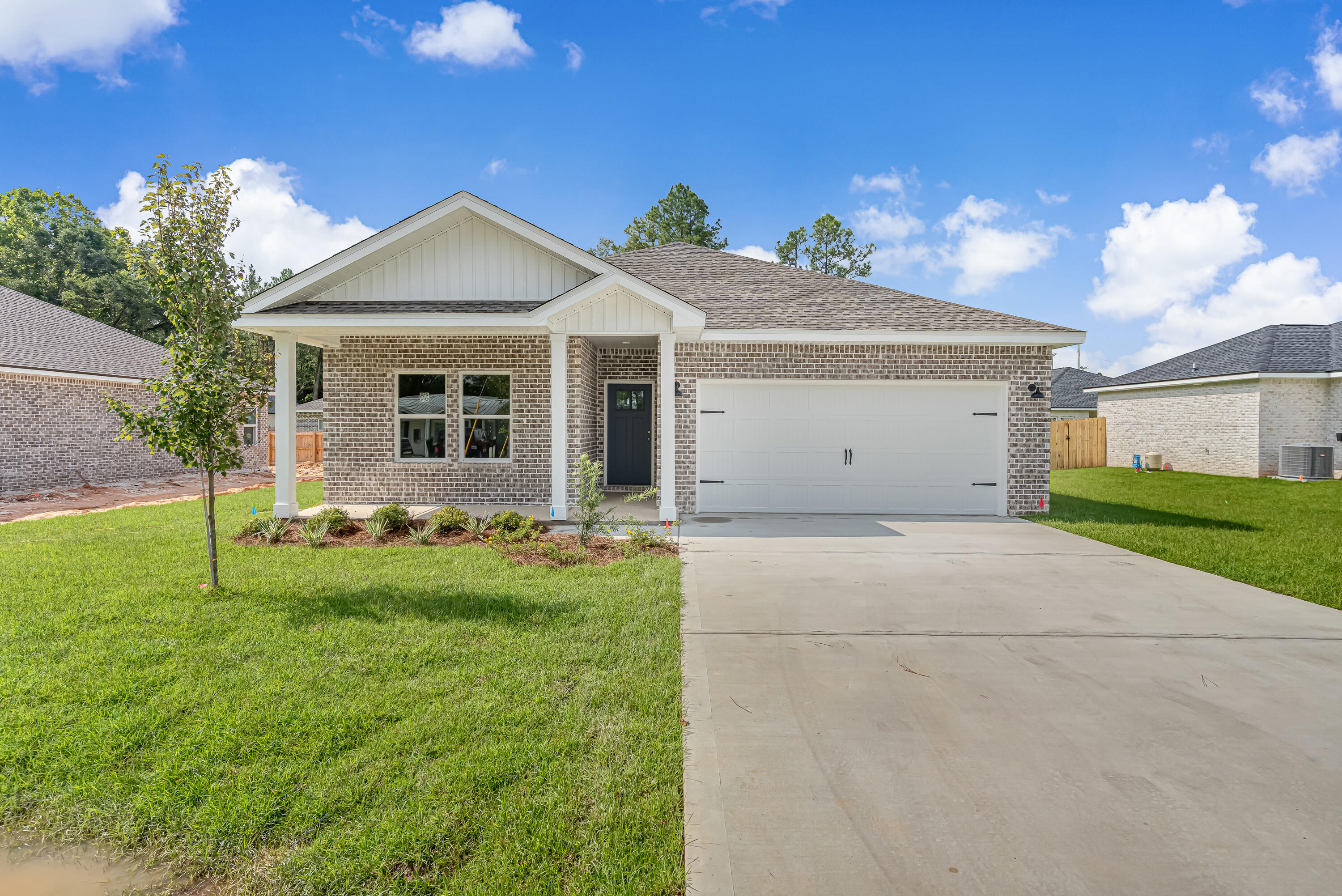 ''MAYBELL FLOOR PLAN'' with craftsman touches inside and outside. End of August completion. Thoughtfully designed with front and rear porches, fully landscaped yard w/sprinkler system and privacy fence. Split bedroom design w/owner's bath having tile shower, double vanities/linen storage. Raised ceilings in main areas, open family/kitchen/dining. Kitchen has work island w/bar seating, white shaker style cabinets, quartz or granite countertops. Luxury vinyl plank flooring throughout, recessed lighting & ceiling fans. Seller will contribute up to $10,000 towards buyers closing costs and/or prepaids and/or rate buydown-call for details.
