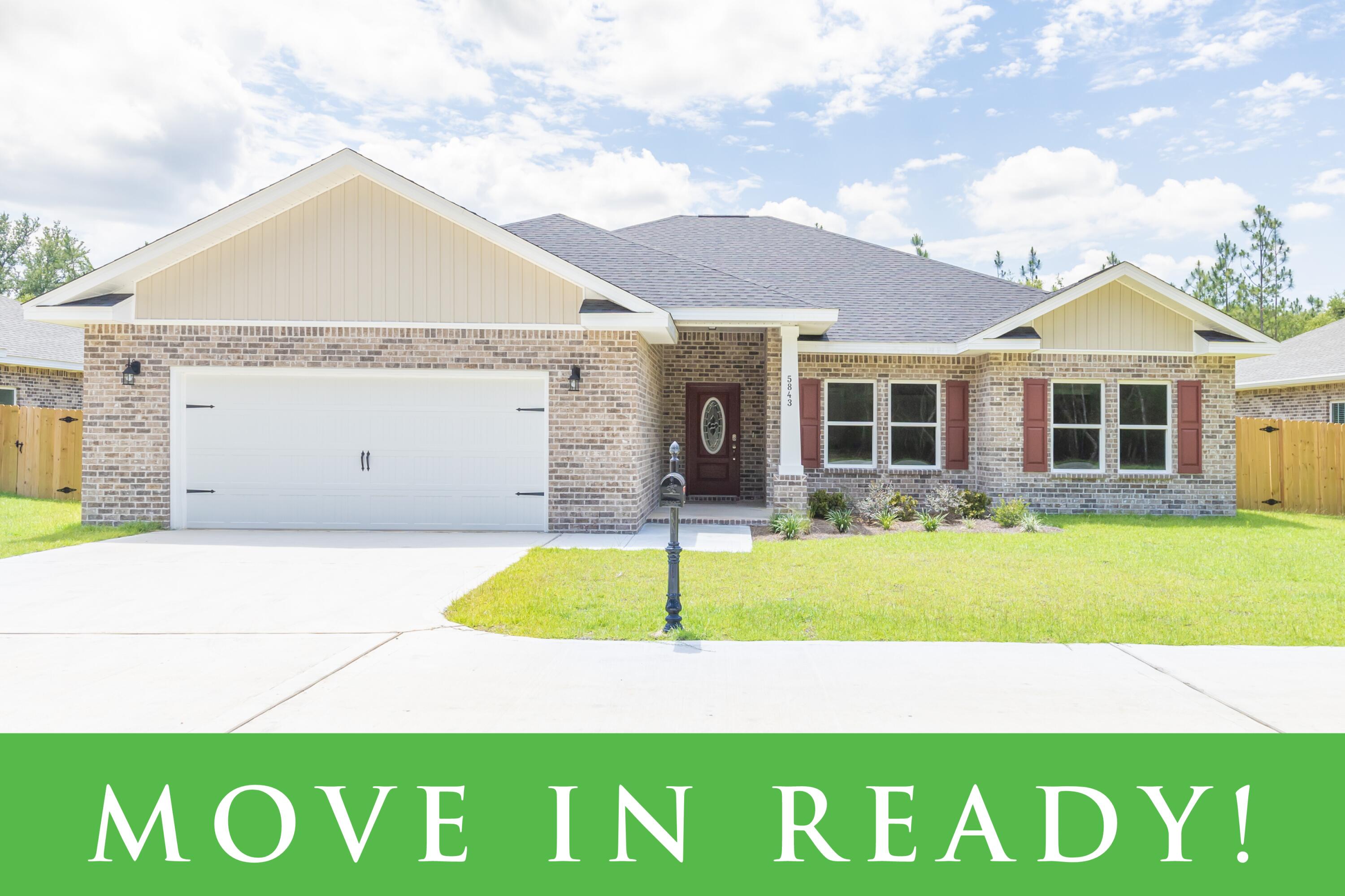 SELLER PAYS ALL CLOSING COST with preferred lender! MOVE IN READY! This 4 bedroom 2 bath split home is located in the beautiful city of Milton. One of 15 New Construction Homes. Surrounded by adventure, only a short drive to Black Water River State Park, 45 minutes to Navarre Beach, and minutes to shopping, dining & more. The kitchen is the heart of the home complete with a spacious granite island, shaker cabinets & stainless steel stove, microwave & dishwasher. LVP flooring throughout main living areas. Spacious master & master bath includes an incredible stand-up shower with dual shower heads, separate garden tub, double vanity & double walk-in Closet. Exterior features include a large extended patio, privacy fence & so much more!