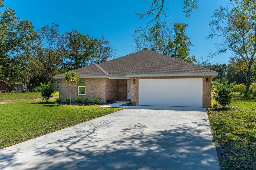 Priced to sell!! A must see! New construction all brick home with an awesome open design floor plan. 3 bed/2 bath/2 Car Garage, 10ft ceilings throughout foyer & living room with custom light fixtures, 6ft ceiling fan and large covered porches. Builder upgraded selectable color recessed LED lights throughout the home! Kitchen features an island, beautiful granite, Whirlpool stainless range, microwave, dishwasher and a pantry. Laundry includes Whirlpool washer/dryer. Master bedroom walls are insulated with tray ceilings for drama. Bathrooms with granite countertops and cultured marble from floor to ceiling. Luxury vinyl flooring installed throughout the home. Underground utilities & hurricane impact resistant windows & doors installed. Six station irrigation system and landscape. There is no HOA and don't forget to mention to your insurance provider that you have a brand new home with hurricane impact doors and windows!

