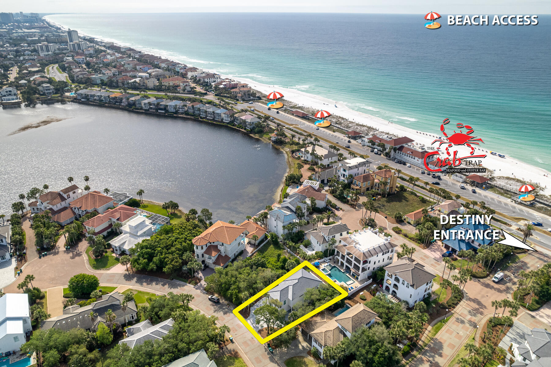 SHARPLY REDUCED! Spectacularly renovated beach house in the private gated enclave of Destiny West in Destin, Florida!An extensive renovation has emerged a home that is exceedingly superior in layout and design than even the originally constructed home.  Oriented conveniently to the beach, secured entry gates to the community, as well as across the street from the fabulous amenities of Destiny West, this ''show home'' displays and offers functionality through its absolutely gorgeous interior and exterior finishes and decor.  The new pool and hot tub will not only offer you a refreshing break from the world class beach fronting the community, but projects seductive ambient lighting in the evening for intimate gatherings around the beautifully designed...