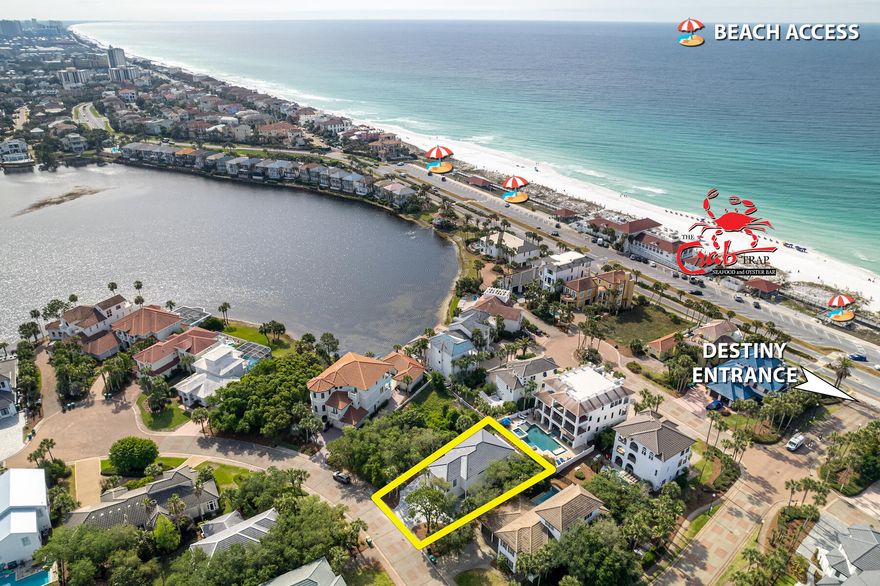 SHARPLY REDUCED! Spectacularly renovated beach house in the private gated enclave of Destiny West in Destin, Florida!An extensive renovation has emerged a home that is exceedingly superior in layout and design than even the originally constructed home.  Oriented conveniently to the beach, secured entry gates to the community, as well as across the street from the fabulous amenities of Destiny West, this ''show home'' displays and offers functionality through its absolutely gorgeous interior and exterior finishes and decor.  The new pool and hot tub will not only offer you a refreshing break from the world class beach fronting the community, but projects seductive ambient lighting in the evening for intimate gatherings around the beautifully designed...