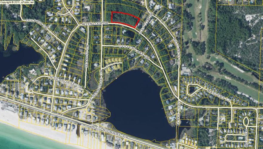 Come live in the desirable Dune Allen Beach area. Beautiful wooded lot on Allen Loop Drive. No build-out time. Within 1/2 miles of dedicated beach access and walking distance to golfing, shopping, and restaurants.