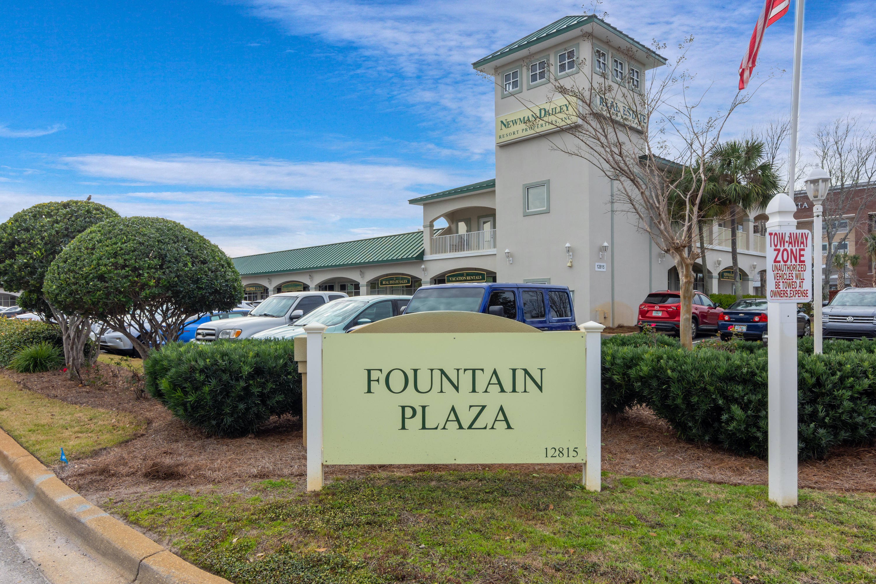 Professional Office in Fountain Plaza. This office includes private offices with conference room/kitchen, bathroom. Total renovation including new flooring, countertops and paint. Located in the heart of Miramar Beach and easily accessible either from Highway 98 or via Ellis Drive to and from Scenic Hwy 98. Fountain Plaza is a commercial condominium with thirty-four units in two buildings facing each other across Ellis Drive and completed in 1999. Parking is available in front of each unit on both sides of the plaza as well as at the back of the property. Businesses located in the plaza include real estate, medical and professional offices.