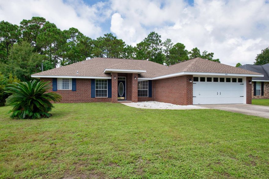 HIGHEST AND BEST DUE BY 9/5/20 @ 5PM. Your new home awaits! Check out this lovely 3 bedroom 2 bath home conveniently located in Navarre. In addition to the 3 bedrooms, the property features a bonus space that can be used an office or playroom and also features a formal dining room in addition to the eat-in space in the kitchen. The property just had NEW LAMINATE FLOORS put in and was freshly painted. Don't miss the upgrades light fixtures throughout as well. The home has a split floor plan with high ceilings in the main living area. The kitchen is spacious and has a breakfast bar for additional seating in addition to trendy white cabinets, stainless steel appliances and a pantry. The master bedroom is large and has a dream en-suite bath complete with two walk in closets, double vanities...