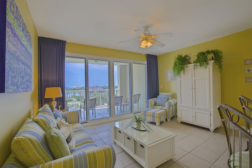 Here is an outstanding opportunity to purchase a second home or investment condo that is priced to sell in a gated beach resort! Great views of the Gulf and Lake from this 4th floor, one bedroom 1 1/2 bath condo which accommodates a party of six w/hall bunk beds and a sleeper couch. The kitchen features granite counter tops, stainless appliances, a large dining bar, and tiled throughout for ease of maintenance. The extra large private balcony on this floor will be a focal point for your relaxing during your down time when not basking on your deeded beach or enjoying any of the many amenities of Seascape Resort..such as 3 large pools totaling 12,000 sq/ft, golf, tennis, exercise room or on-site restaurant ''Cabana Cafe'' for a casual meal & beverage. Ariel Dunes is located in ever popular