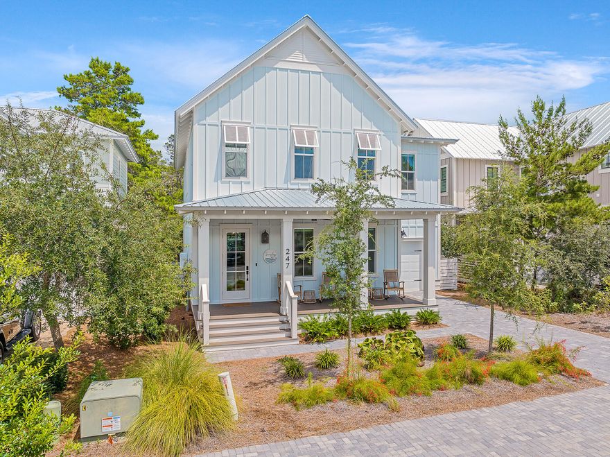 Experience coastal living at its finest in this beautifully built home located in the prestigious Lakeside at Blue Mountain Beach community. Being just a stone's throw away from the white sandy shores of Blue Mountain Beach, this exquisite 4-bedroom, 4.5-bathroom gem exudes coastal charm and modern luxury. Upon entering, be captivated by the seamless blend of elegance and comfort. The airy and light-filled living spaces boast a coastal-inspired decor, creating an inviting ambiance that complements the beachside setting of this home. Notably, this home comes fully furnished, enhancing its appeal and added convenience for those seeking a move-in ready abode or considering an investment venture. The amazing kitchen hosts a large island covered with natural quartzite. The Cafe appliances and