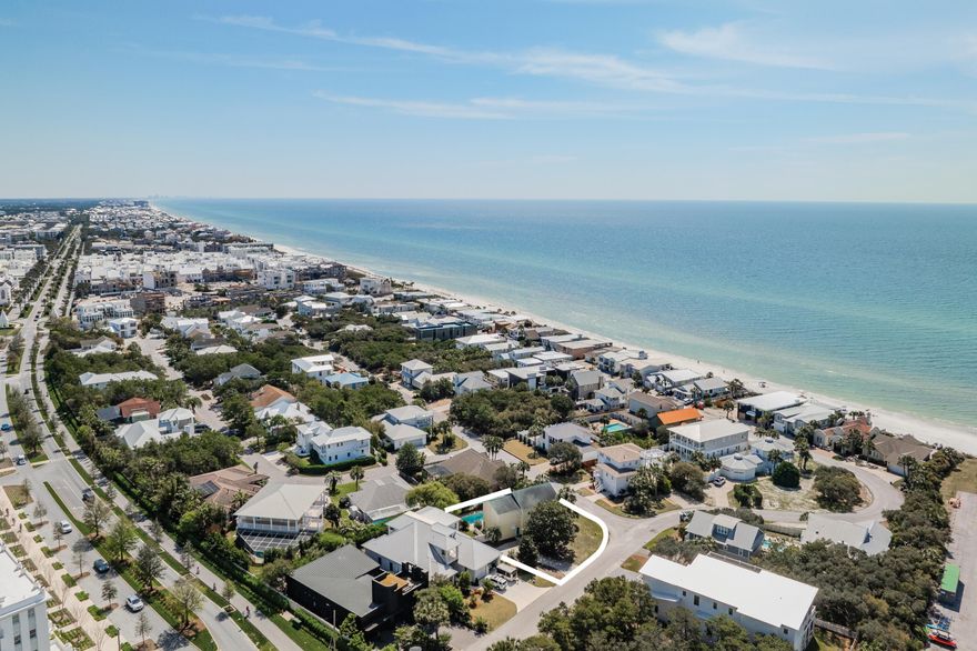 Build your dram home or remodel. Rare opportunity to purchase a home on one of the largest lots in Sand Cliffs - ALMOST a 1/4 acre (.23 acre). Sand Cliffs on the Gulf is ideally situated on the south side of 30A at the intersection of WaterSound Parkway and 30A. Gated. No rentals. Mature trees. Large pool and pool deck. Listen to the Gulf waters three houses from the Gulf of Mexico. The home needs work. The buyer is someone who values privacy and a quiet beach community.