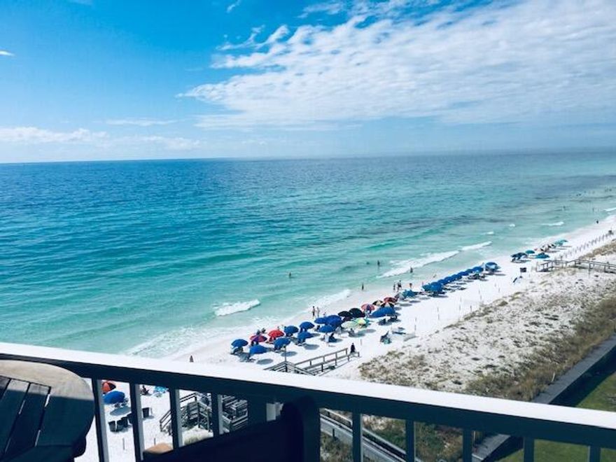 Amazing gulf views from the balcony, Living and dining rooms, kitchen and both bedrooms. This spacious 1430 SF 2 bedroom 2 bath condo offers an open floor plan , new Kitchen cabinets, granite counters and S/S appliances.  Appealing LVP flooring throughout.. Unit has new double pane, insulated windows and Sliding glass doors with balcony being resurfaced within next month. Comes completely furnished, rental ready with washer dryer and on established rental program through Real Joy. Closest 2 BR stack to the beach in Shoreline.Resort amenities include heated pool, tennis and pickle ball courts, sauna, fishing, fitness center, large community room with full kitchen, gas and charcoal grill in picnic area. Owner boat trailer parking. No Pets allowed. Building Renovation Project ongoing.