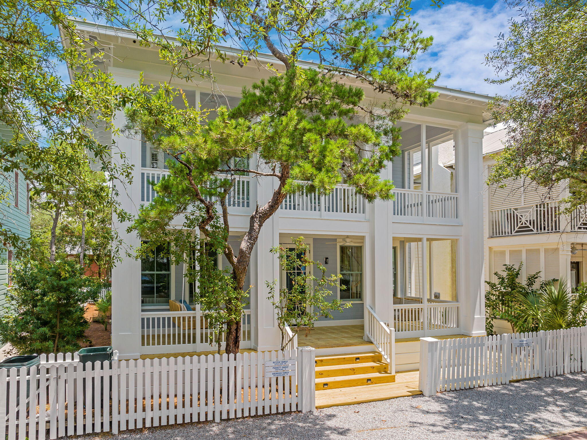 Charming Coastal Retreat in the Heart of Seaside, Florida! Welcome to your dream beach home in iconic Seaside, Florida--a beautifully remodeled and fully furnished 4-bedroom, plus media/game room with bunks, 4 full bath, 2 half bath residence that blends classic Southern charm with fresh, modern coastal design. Situated just steps from the emerald waters of the Gulf, this home boasts two expansive front porches that span the full width of the house, framed by stately columns--perfect for morning coffee or sunset cocktails. Inside, the open-concept living, dining, and kitchen area has been thoughtfully redesigned for relaxed entertaining and effortless flow. Outfitted with new Serena & Lily furnishings, the space exudes coastal elegance with designer touches throughout. With two luxurious primary suites, this home offers flexibility and comfort for guests or multi-generational living. The additional bedrooms are equally well-appointed, with ample space and natural light. One of the home's standout features is the covered tower, offering views of the Gulf and picture-perfect sunsets- a serene escape and a true Seaside signature. Taken back to the studs with all new electrical, plumbing, and HVAC with dehumidifier, every detail has been considered in this stunning remodel, offering both timeless charm and modern luxury in one of 30A's most coveted communities. Don't miss this rare opportunity to own a turn-key home in Seaside, Florida.