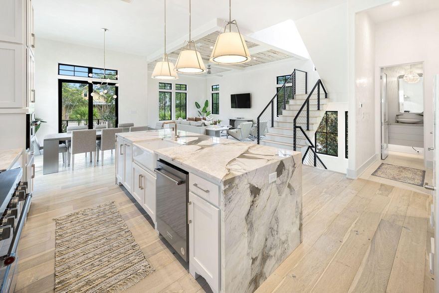 Step into this sun-soaked, 2023-built beauty in the heart of Inlet Beach! Sparingly used and fully furnished, this like-new residence is priced to sell and bathed in natural light thanks to its oversized windows and open, airy design.From the moment you enter, you'll be captivated by the impeccable details, including striking Pecky Cypress ceilings, elegant Venetian plaster walls, and stunning quartzite countertops that grace every surface. The kitchen is a chef's dream, featuring a sleek waterfall countertop and plenty of space for culinary adventures. The second living area provides a versatile space perfect for hosting friends, family gatherings, or relaxing after a day at the beach. With accommodations for up to 14 guests, this home is a stellar choice for a private coastal retreat or potential vacation rental. A large 2-car garage with an additional spacious storage room ensures plenty of room for vehicles, beach gear, or extra storage needs, making this home as functional as it is beautiful.

Step outside to your own backyard paradise, where a private heated pool awaits. Surrounded by lush landscaping and privacy walls, the outdoor space invites relaxation year-round, whether you're cooling off on a summer day or enjoying the pool's warmth during cooler months.

This home is a MUST SEE, blending 30A coastal charm with high-end finishes in desirable Inlet Beach and rental projections of $155K-$165K. With its ideal location, thoughtful design, and stunning outdoor oasis, this property offers an exceptional living experience just moments from the Gulf's sandy shores but without the large price tag. Schedule your showing (in-person or Facetime) today!

