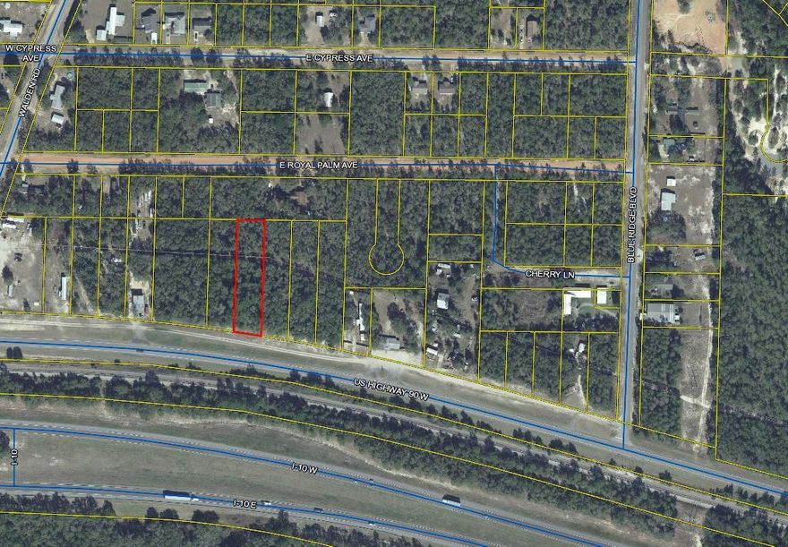 Beautiful wooded lot located on Hwy 90 West. Appox 0.6 acres subject to an up to date survey.