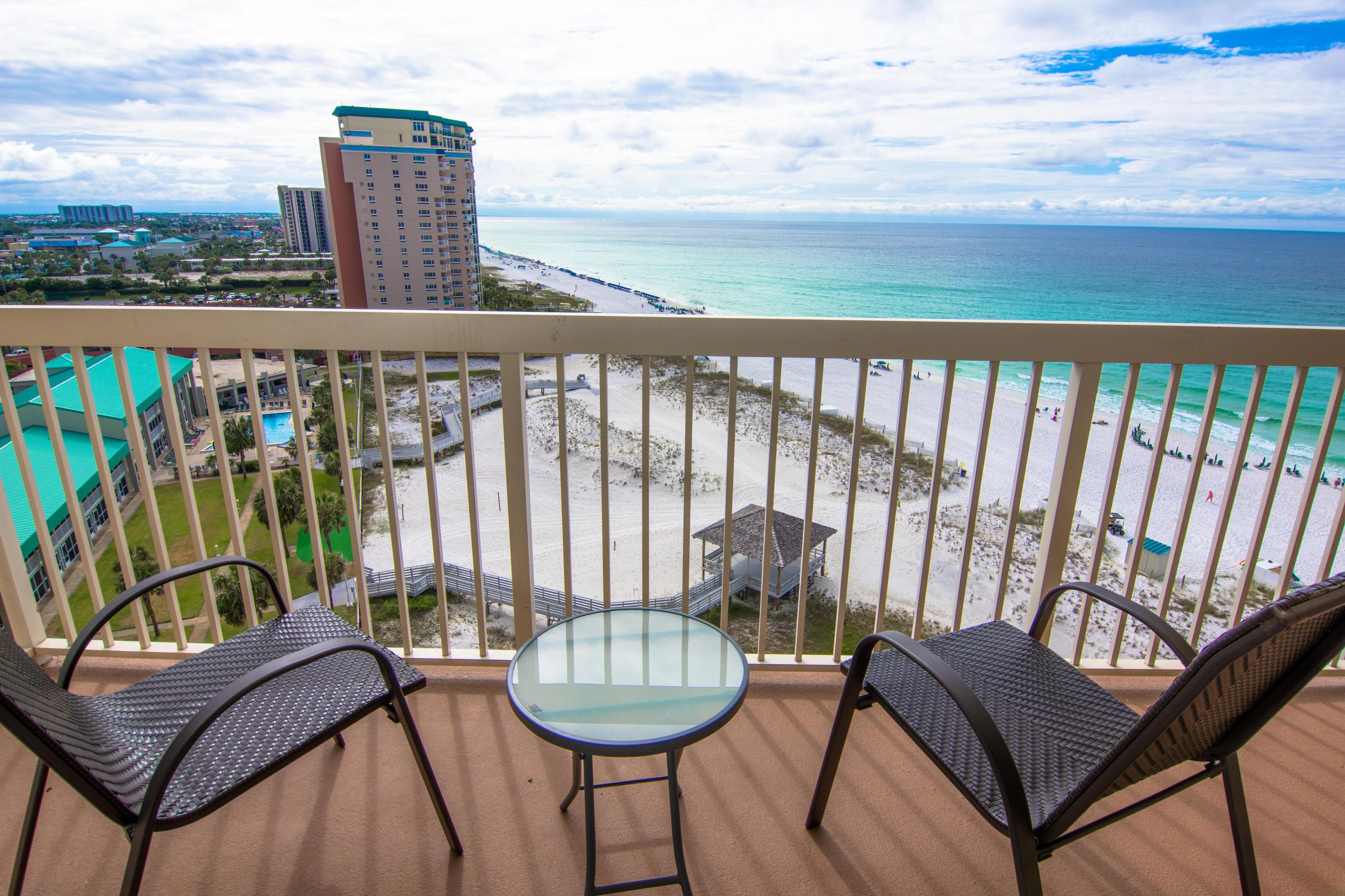 Known for achieving some of the top rental figures on the beach (rental projection up to mid $50K!) Pelican Beach is located on the famed beaches of Destin...which conjures up images of sun-splashed days of swimming, biking and relaxing. Revel in this super spacious 2 bedroom, 2 bath condo in the highly desired 13 stack! This condo has a fully stocked kitchen, Gulf front living room and master suite, dining area, guest bedroom, large balcony and washer/dryer inside the condo. Stunning Gulf views and breezes from your supersized balcony. This condo is carpet free - tile floors throughout! The kitchen has updated shiplap style cabinetry and new counters. HVAC replaced in 2016.