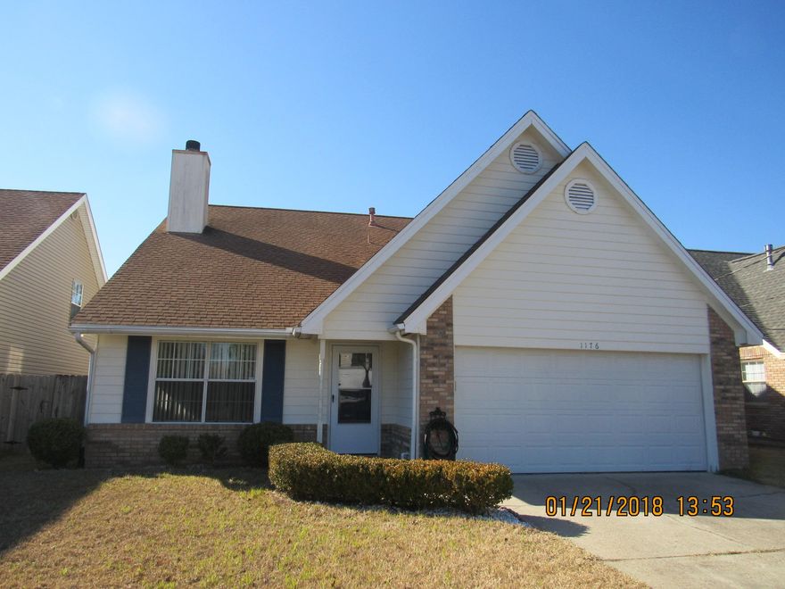 Cute 4 Bedroom house in Fort Walton Beach! Very convenient to both Hurlburt and Eglin! Laminate floors in the high ceiling living room with wood burning fireplace. Master bedroom downstairs, 3 upstairs. Privacy fenced back yard. Water, gas and electric are needed in this home. Small pet may be accepted with owner approval and payment of a non-refundable pet fee. ADT alarm in house but not active. No smoking inside home or garage.