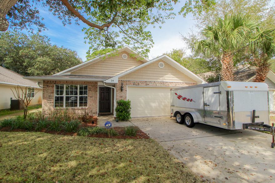 Fantastic home situated on a large lot close to downtown Fort Walton Beach and the Beaches! Step inside to find a formal living/dining room with a large picture window. Spacious family room with vaulted ceiling and french doors leading out to the covered patio and beautifully landscaped large backyard. Kitchen has granite counter space to include a breakfast bar with pendant lighting, beautiful cabinets and stainless steel appliances. Master bedroom has a large walk-in closet. Master bath double vanities and a garden tub. Two additional bedrooms and a full bath. Inside laundry room. Home is close to downtown Fort Walton Beach where you can take your golf cart to the store and restaurants also between Hurlburt Field AFB and Eglin AFB. New HVAC system 2019.