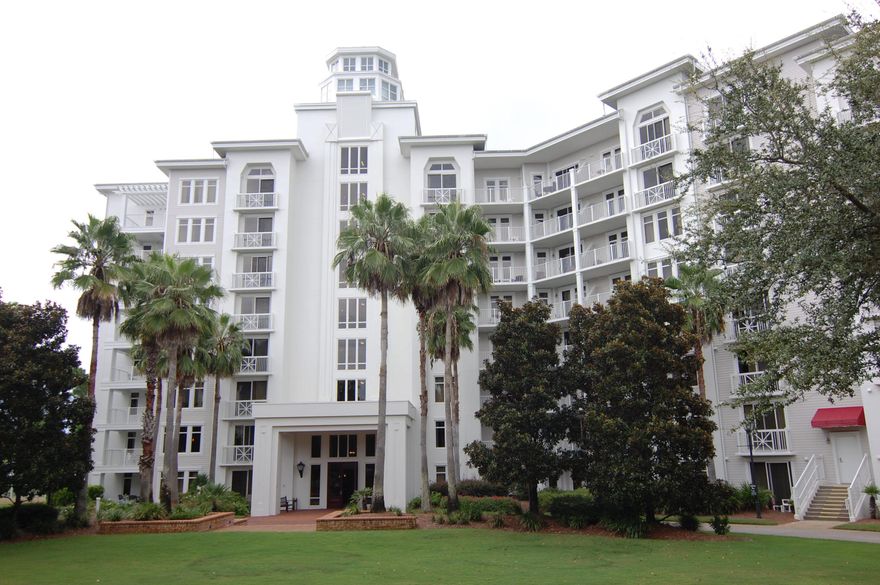 Fabulous one bedroom condo in Elation, the newest building in Baytowne Village. Although never been rented, it is rental ready. This quieter area of the Village has access to the fitness center, resort style pool and the private Solstice Club for beautiful sunsets. This residence has views of the Bay and the Burnt Pine golf course. The building also has underground parking and storage locker for your beach gear. Granite counter tops, close to elevator and on the 3rd floor. Very Clean. This is one to see. Buyer to verify all dimensions and fees.