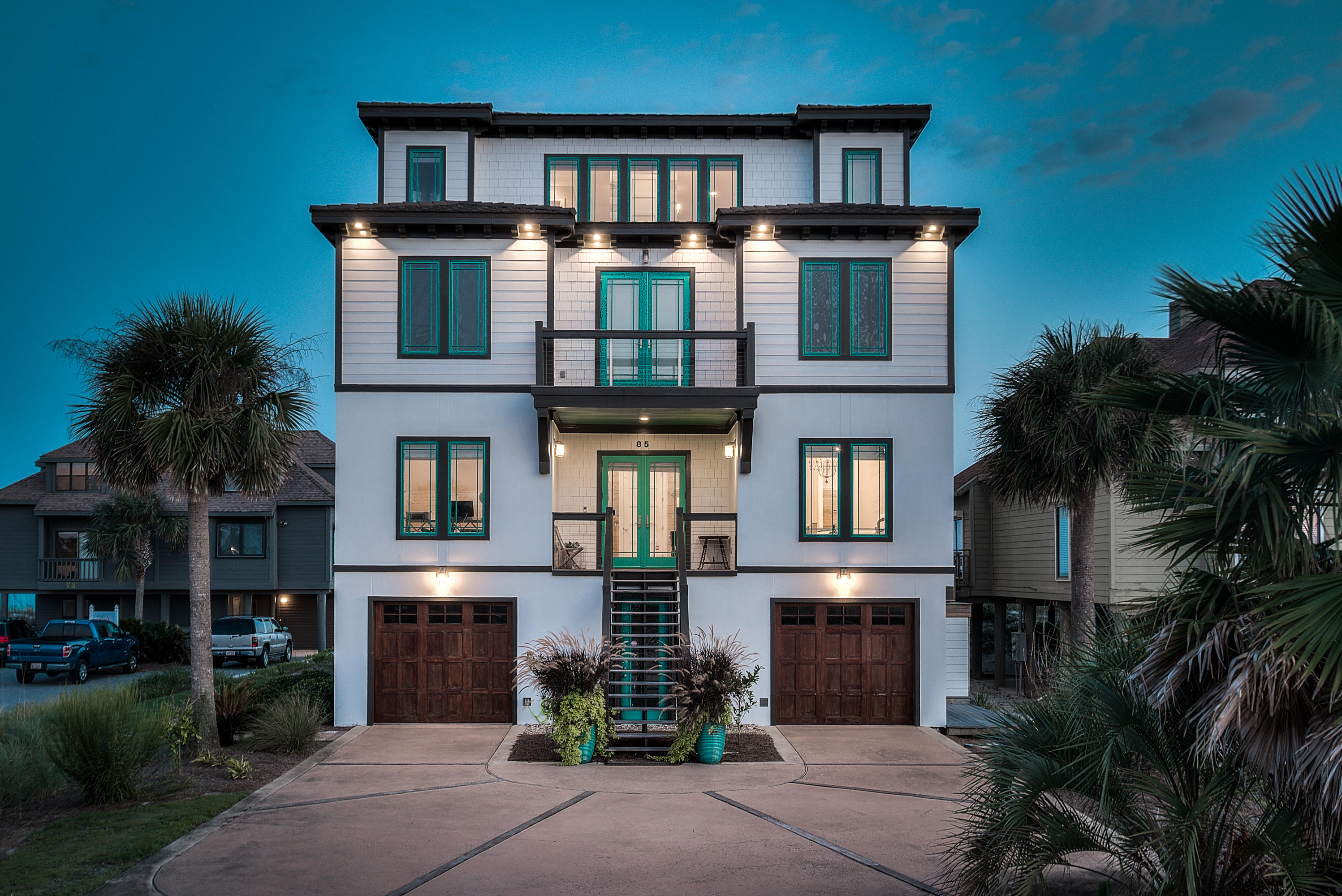 This unique southern style custom built beach home located on the gulf of Mexico and across the street from Eastern Lake so you have amazing views from all 6 bedrooms. Exquisite attention to both detail and quality prevails both inside and out. As you enter the foyer on the second floor you will see heart of pine floors and pecky cypress walls featured throughout the home along with ten foot ceilings, giving the home a true beachy feel with a touch of southern comfort. Tastefully decorated including numerous custom made furniture pieces and paintings by local artist for that extra special touch. The open floor plan of the main living area with views of the gulf gives you plenty of space for entertaining. The kitchen boasts granite countertops , stainless steel appliances, side by side ga