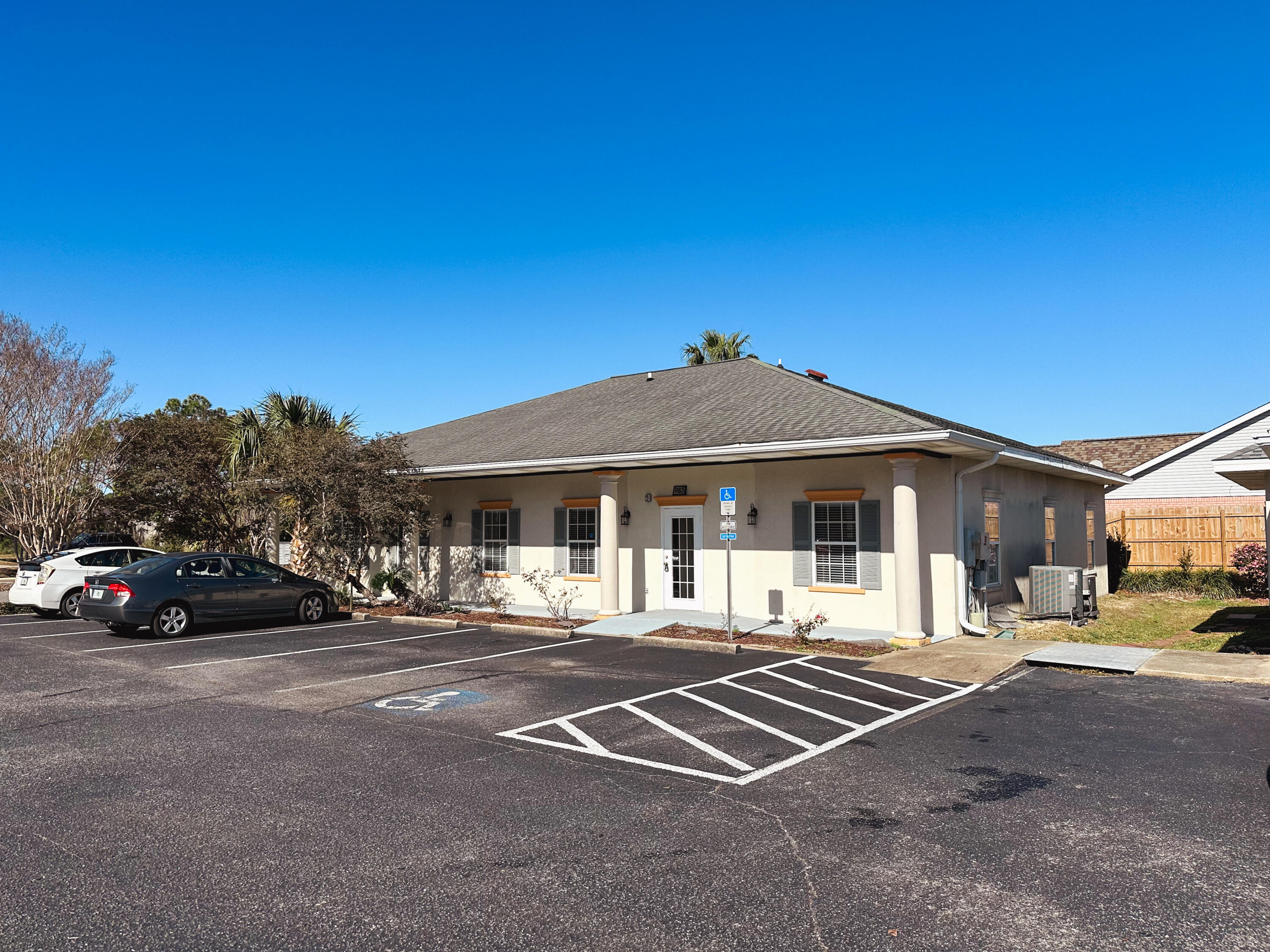 Presenting this turnkey 2,400 SF office building in the heart of Destin, featuring a spacious lobby/reception area, three well-sized offices, two larger offices/suites, and one even larger office with rear exterior access. The layout includes a generous break room with a kitchen and two communal restrooms, one of which comes equipped with a shower. Additionally, the property offers 12 dedicated parking spots, with 36 total spaces for brief overflow parking. Zoned Residential, Office, & Institutional - Village Residential (ROI-VR), this space caters to various business needs, from professional/medical offices to other consumer and service-based uses. With proximity to residential neighborhoods, Destin Airport, and a mile from Hwy 98, this prime location is easily accessible.