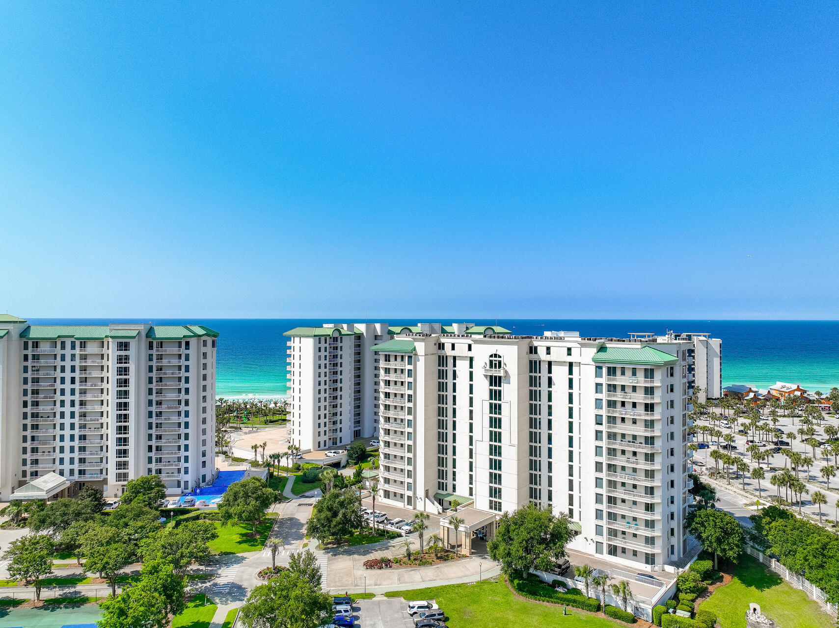 Located inside Silver Shells Resort, with a 1,000 feet of private beach and a 7,500 square foot lagoon pool, this 3 bedroom/3 bath St. Lucia condo embodies everything a get away should offer whether this is your 2nd residence or your investment property. Gorgeous views of the emerald waters of the gulf and sugar white sand beaches from the main living area, master bedroom and covered terrace put your mind at ease and ready to relax. The decor accents and painted walls reflect the color of the turquoise gulf water and blend superbly with the neutral furnishings. Oversized ceramic tile keeps living convenient and the soft carpet in the bedrooms brings comfort under foot. New countertops were installed and the condo was freshly painted in 2020. Silver Shells is located in the middle of Destin, close to the harbor for deep sea fishing and near the Destin Commons for fabulous shopping. Ruth Chris"s Steakhouse is located inside the resort and local world famous seafood restaurants are in close proximity.
