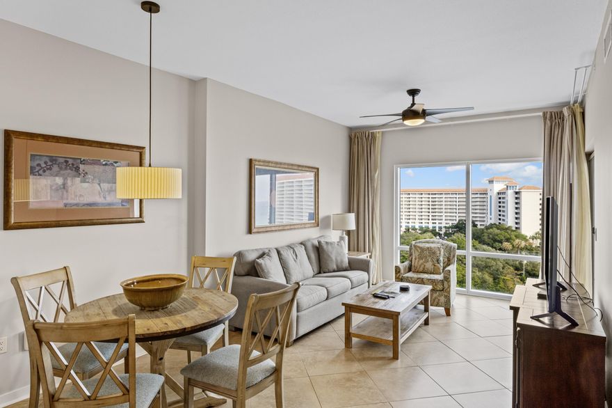 FULLY FURNISHED WITH ALL UTILITIES INCLUDED! Available for a 6 month lease, starting Mid-September. This beautifully FURNISHED 1 bedroom, 1 bathroom condo. Come see what all a Resort Community has to offer. Escape to tranquility in this one-bedroom, one-bath condo, where comfort meets breathtaking views. Perfect for a peaceful retreat, this inviting space offers a relaxing atmosphere within the stunning Sandestin Resort. Luau at Sandestin, a striking high-rise overlooking the Gulf, boasts a lagoon-style pool with a grotto waterfall, loungers, shaded umbrellas, and a tiki bar. Families will love the kids' pool and grilling area.