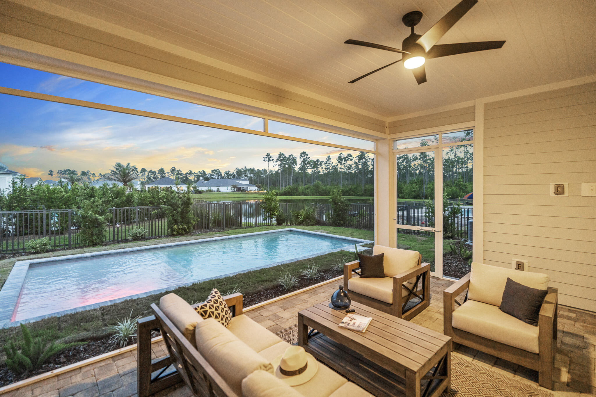 Welcome to 425 W Lafayette Road, a stunning residence located within the gated community of Watersound Origins Naturewalk in Inlet Beach, Florida. This exquisite property offers a harmonious blend of luxury, comfort, and modern convenience. Spanning 2,624 square feet, this home features an open-concept layout that seamlessly integrates the living, dining, and kitchen areas, providing an inviting space for both relaxation and entertainment. The gourmet kitchen is equipped with premium appliances, a waterfall kitchen island, floor-to-ceiling cabinetry, and under-cabinet lighting. Wide plank luxury flooring throughout the home adds a touch of elegance, while plantation shutters offer privacy and style.
The residence boasts four spacious bedrooms and three and a half bathrooms. The spa-like master bath is a true retreat, featuring a free-standing soaking tub, a separate walk-in shower with a rain head and body sprayers, and premium finishes. The additional bedrooms are well-appointed, providing ample space for family or guests.
Outdoor living is equally impressive, with a large screened-in back patio overlooking tranquil lake views. The heated 25' x 12' saltwater pool, complete with a sun shelf, offers a resort-style experience right at home. Professional landscaping enhances the property's curb appeal, while the three-car garage with an EV charger adds practicality and convenience.
Situated on a cul-de-sac, this home offers a peaceful setting with easy access to a nearby pocket park. Residents of Watersound Origins Naturewalk enjoy access to community amenities such as nature trails, pools, tennis courts, pickleball, and golf, including one of the Top 25 Par 3 golf courses. The area is served by top-rated schools, ensuring educational excellence for families.
Convenience is at your doorstep, with Starbucks, Publix, and a variety of restaurants within walking or biking distance. This property is not just a home; it is a lifestyle opportunity in one of Florida's most desirable locations.
425 W Lafayette Road is now available for sale, offering a unique chance to own a piece of paradise in Inlet Beach. Experience the perfect blend of luxury and tranquility in this exceptional home. Contact us today to schedule a private viewing and make this dream property your reality.