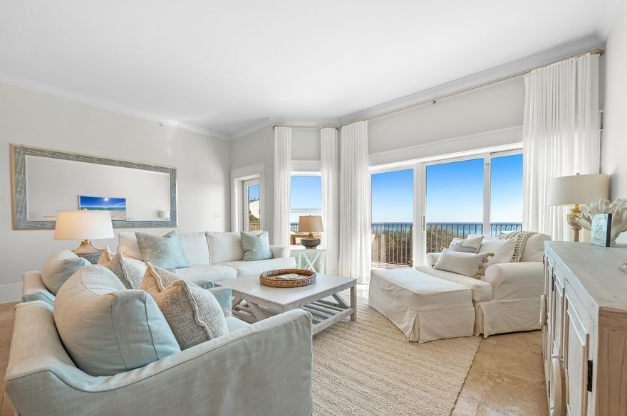 Luxury Gulf-Front Living in Seagrove - Fully Renovated & Rental ReadyExperience unparalleled coastal luxury in this fully renovated 4-bedroom, 3-bathroom Gulf-front condo in the gated Legacy complex. With renovations completed in 2024, this 2,290 sq. ft. residence features a reimagined kitchen bar, new custom cabinetry, high-end appliances, and quartz countertops, along with completely updated bathrooms showcasing elegant cabinetry, countertops, and designer tile finishes.Designed for both comfort and sophistication, this condo boasts high-end furnishings, designer light fixtures, a spacious open-concept layout, and an oversized Gulf-front balcony--perfect for enjoying breathtaking sunsets. A wet bar off the kitchen enhances the entertainment-ready design. Step inside and be greeted by stunning Gulf views from the living, dining, and kitchen areas, leading seamlessly to the expansive balcony, where you can feel the ocean breeze and take in the spectacular scenery. Wake up to unobstructed Gulf views from the primary suite, which features a spa-like ensuite bath with a double vanity, walk-in shower, and soaking tub for ultimate relaxation.
Nestled in highly sought-after Seagrove Beach, The Legacy complex offers a Gulf-front pool, dedicated beach access, gated community and much more. Just minutes from Seaside, WaterColor, and premier dining, shopping, and entertainment, this prime location offers both tranquility and excitement.
Sold furnished and rental-ready, this is a rare opportunity to own a turnkey Gulf-front retreat in one of 30A's most desirable locations.
Don't miss outschedule your private showing today!
All information is believed to be accurate but should be verified.
