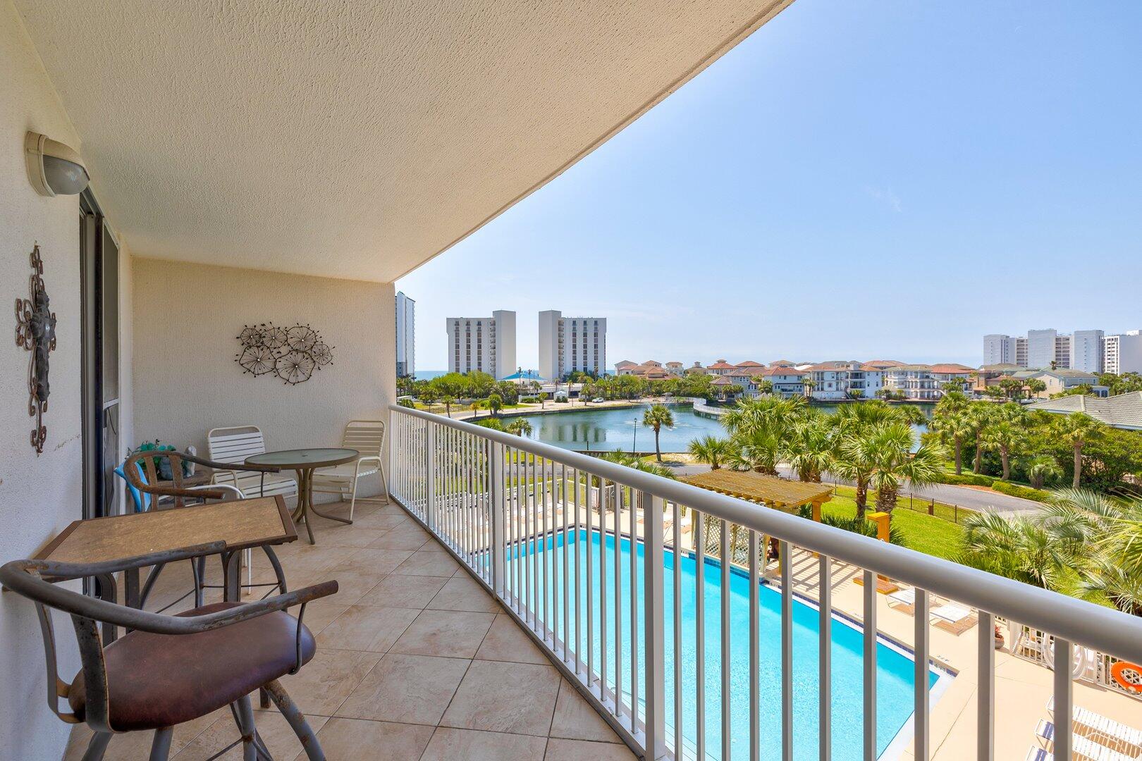 Escape to the beach and endless amenities with Terrace 303. Currently on Pelican Beach rental program. Unit 303 offers deeded access to the gorgeous beaches of Destin. **HVAC replaced in 2024 and hot water heater replaced 2025.** Short drive to Harbor walk for fishing and activities including dining and shopping.   Amenities include, a cafe, tiki bar, pickleball, game room, sauna, steam room, gym, 3 pools including a 114ft. zero entry pool on the beach. Very few condos in the heart of Destin offer this many amenities in one location.