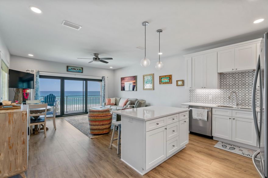 Hard to find GULF FRONT TOP FLOOR CORNER unit south of 30a with deeded / private beach access in sought after and conveniently located Palms at Seagrove! Location, Location, Location!  Situated in the heart of Seagrove, this unit is just a quick walk to restaurants and shops close by, and only a short bike ride to ever popular Seaside! Tastefully updated and well maintained, this unit is turnkey and ready for you to enjoy!  Perfect for 2nd home and rental ready! New A/C installed in 2023.  Schedule your showing today!